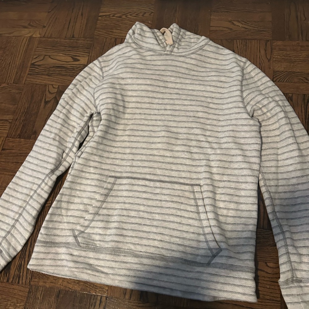 Rails Men's Cream and Gray Striped Turtleneck Sweater